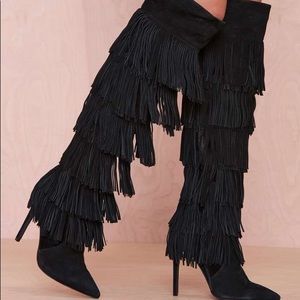 Jeffrey Campbell fringe boots